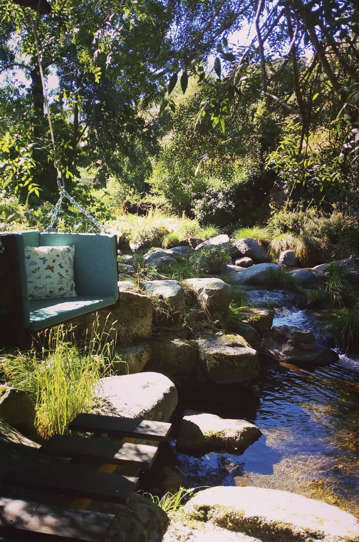 Um dos espaços para relaxar ao som da natureza.