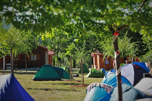 Espaço para acampar no Camping Oleiros