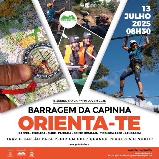 Cartaz do Orienta-te 2025, prova de orientação na Capinha, Fundão